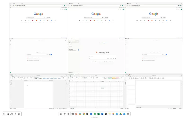 Screenshot of the Novastart homepage