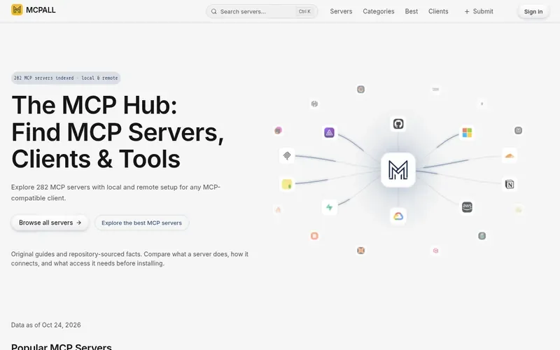 Screenshot of the MCPALL homepage