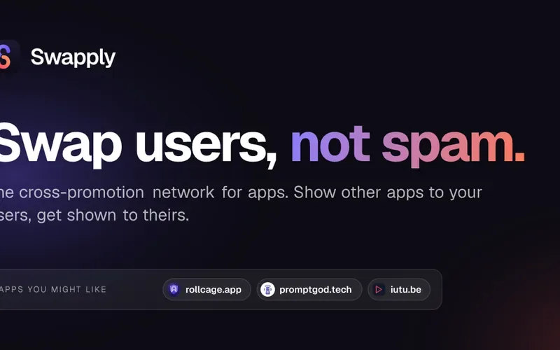 Screenshot of the Swapply homepage